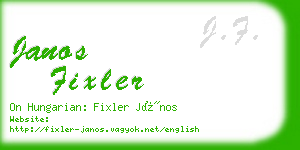 janos fixler business card
